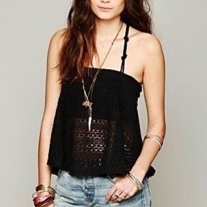 Free People Crochet Rope Knit Swing Tank